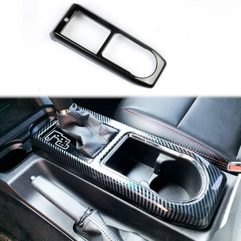 JSTOTRIM Carbon Fiber Look Central Gears Shift Panel Protective Cover molding Trims for Toyota Tacoma 2016-2023 - Image 1